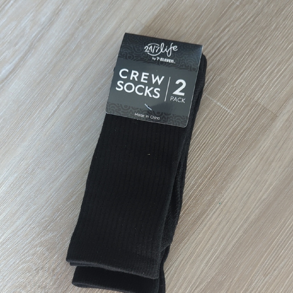 Black Crew Socks 2 Pack